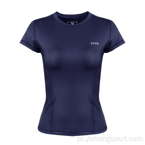 T-Shirt Feminina Umidade Wicking Dry Fit respirável